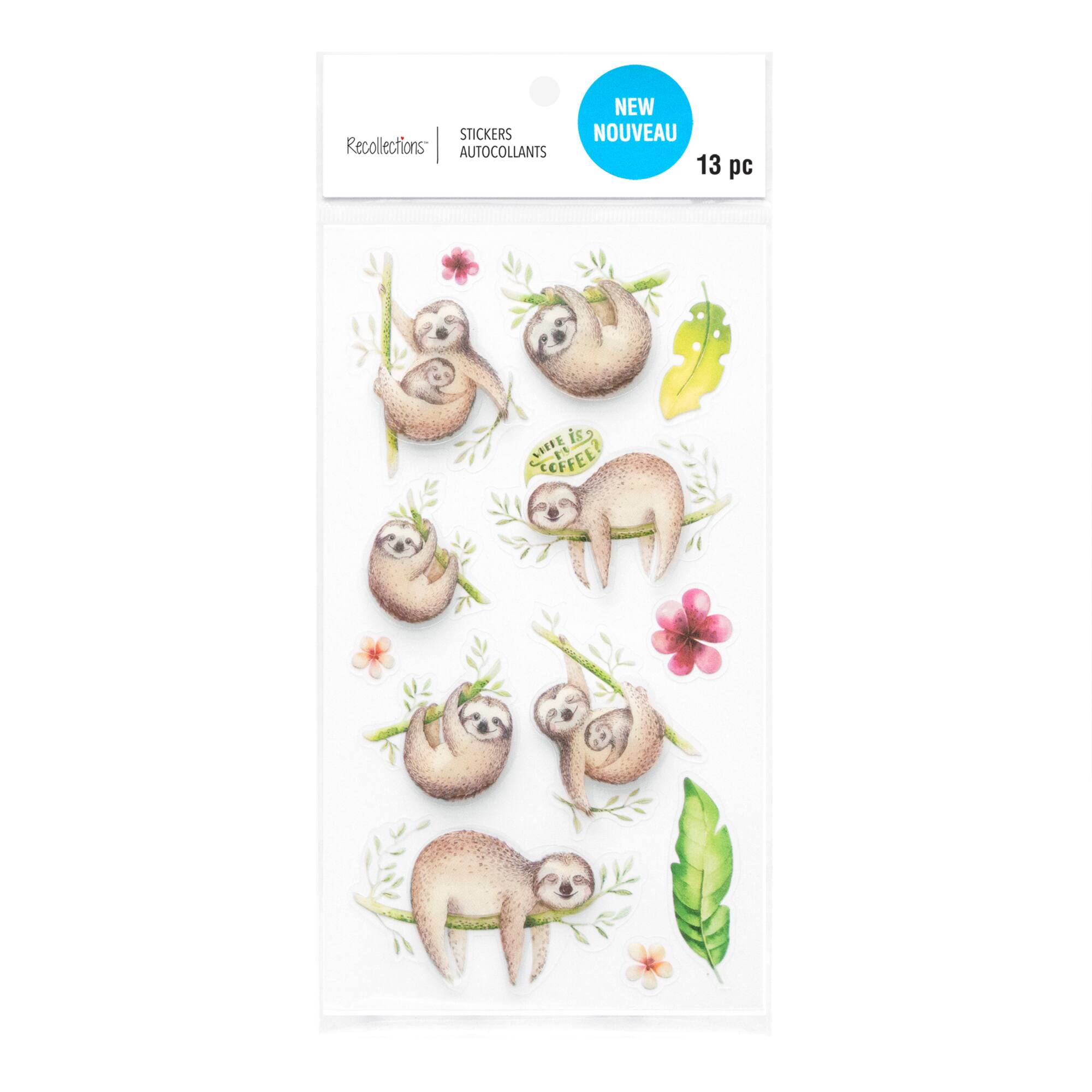 Sloth Dimensional Stickers by Recollections™